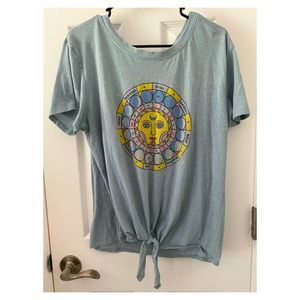 Zoe + Liv Tie Front Moon Phases Shirt